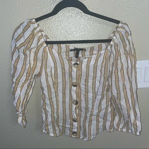 Striped button down blouse